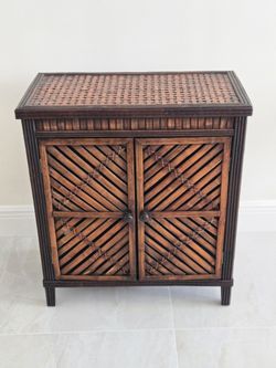 Woven Wicker Cabinet