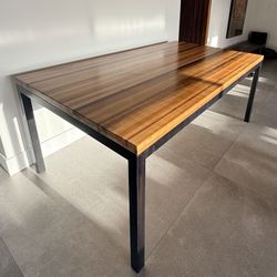 Crate and Barrel - Solid Hardwood  Butcher Block Parsons Dining Table! 