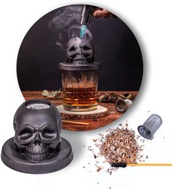 Cocktail Smoker Kit with 4 Flavors Wood Chips - Bourbon, Whiskey, Drink Smoker Infuser Kit, Old Fashioned Smoker Kit - Birthday Bourbon Whiskey Gifts 