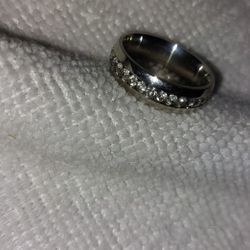 Stainless Steel Ring With With Australian Crystals