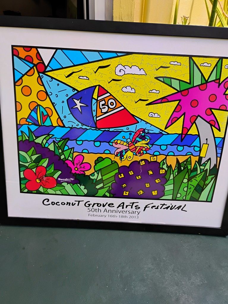 Romero Britto Official Coconut Grove Arts Festival Poster 2013