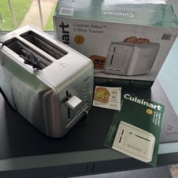 Cuisinart 2-Slice Custom Select Metal Toaster RBT-1200PC Like New
