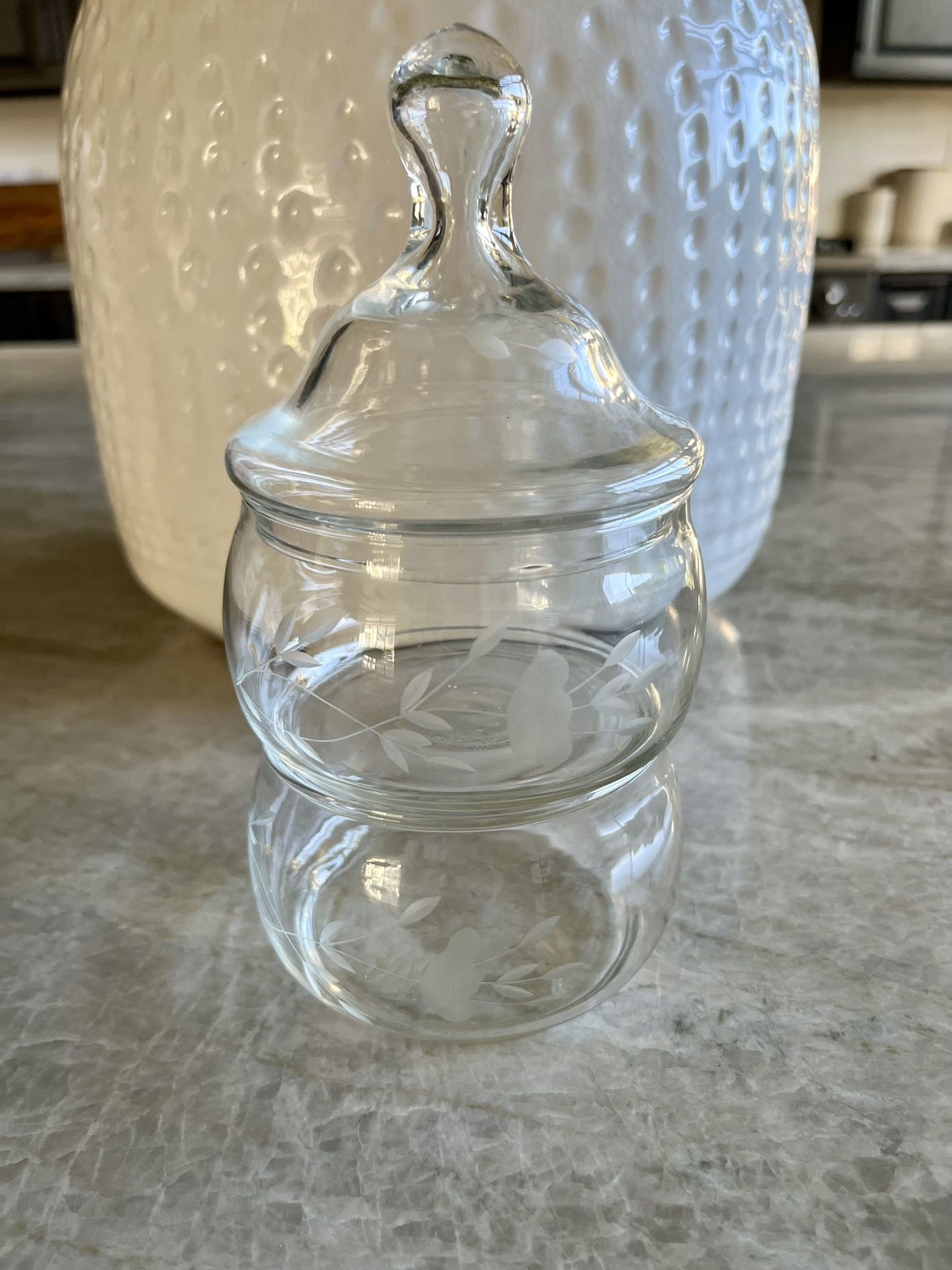 Glass Stacking Candy Or Sugar Dish With Lid 