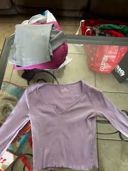 hollister purple long sleeve cropped top