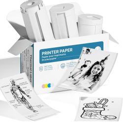 Genuine Self-Adhesive Thermal Printer Stickers, 54mmx3.2m Sticker Paper, Compatible with PM290 Mini Sticker Printer, Thermal Sticker Paper for Journal