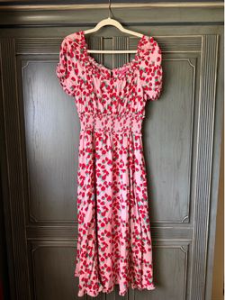 Betsey Johnson Strawberry Print Midi Dress