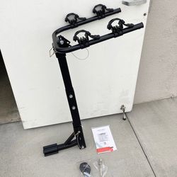 (NEW) $45 Tilt Folding 2-Bike Hitch Mount Rack Bicycle Carrier for 2” Hitch w/ Straps 70 lbs Max