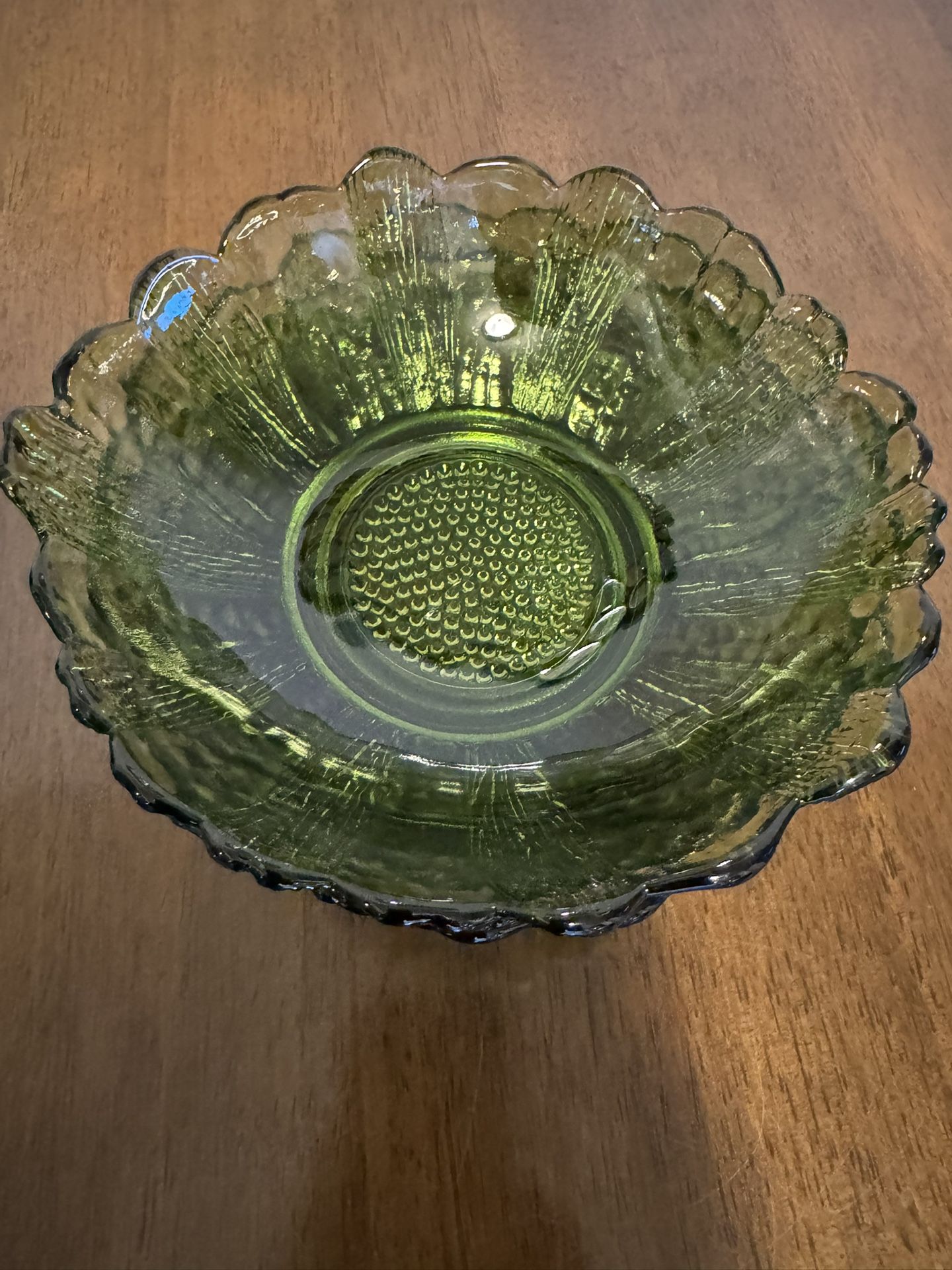 Vintage Green Country Garden Bowls by Anchor Hocking