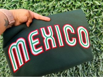 MEXICO embroidered Crewneck unisex green tri color
