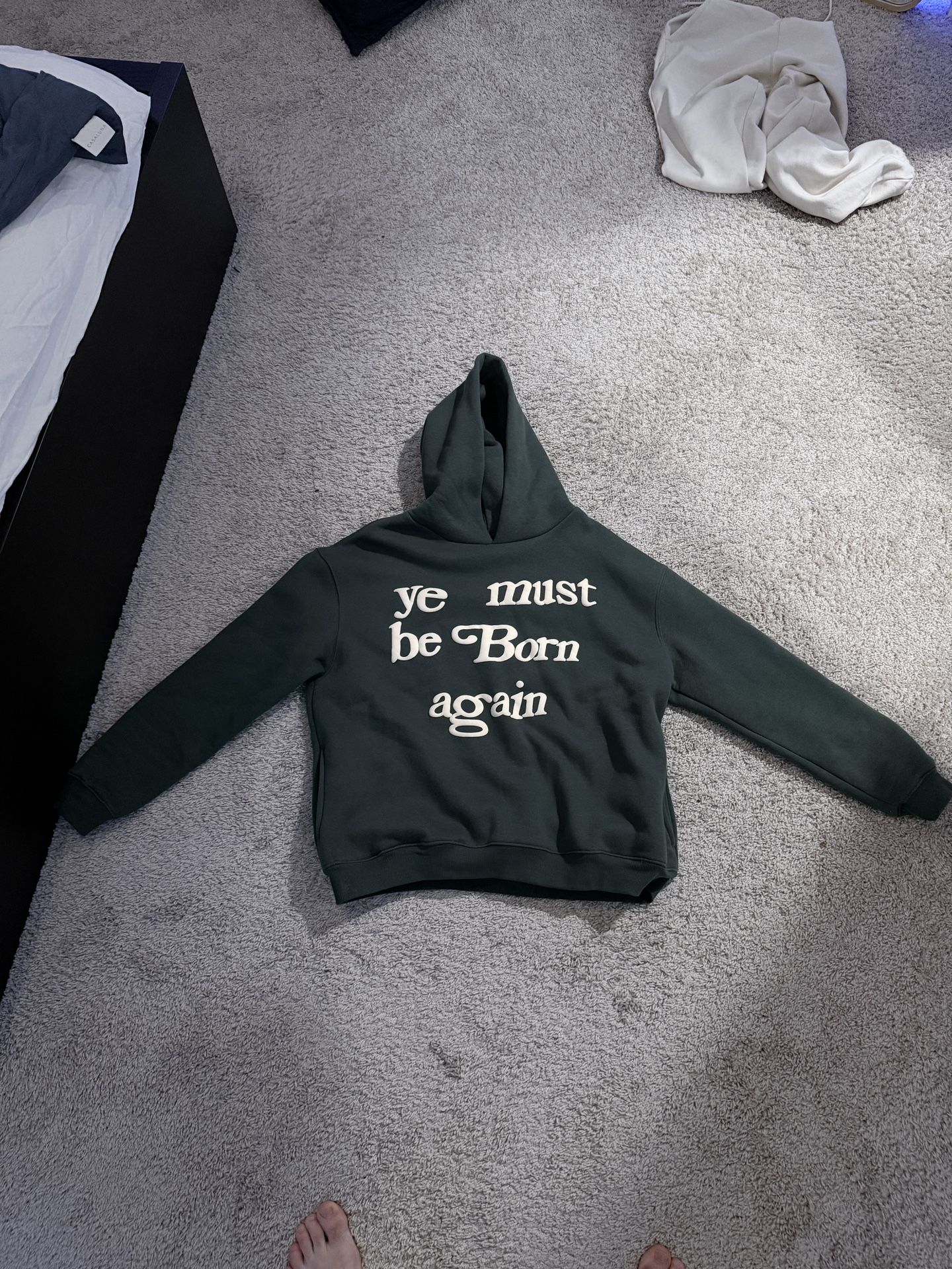 Dark Green Ye Must Be Born Again Hoodie (Small)