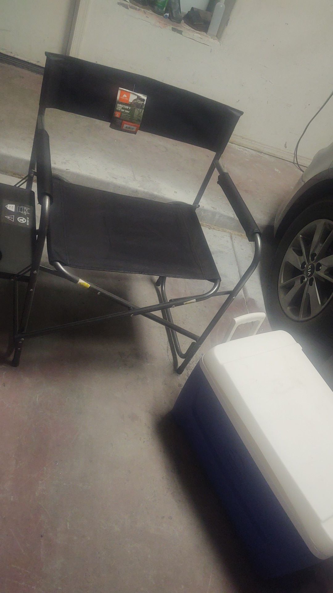 camping chair and cooler