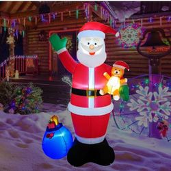 7 FT Christmas Inflatable Santa Claus Christmas Decorations Outdoor