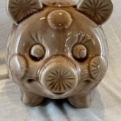 Vintage Pink Piggy Bank / Ceramic Pig Bank – Cottagecore Farmhouse Decor
