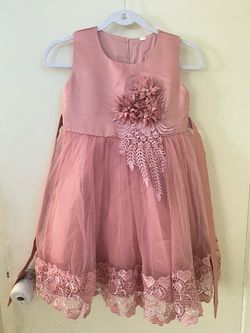 Girls Dusty Rose Tulle Flower Girl Dress
