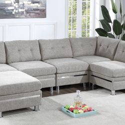 New 6 Piece Modular Sectional Couch Only $50 Down Payment