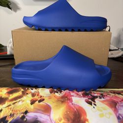 New Yeezy Slide Azure Blue Size 13