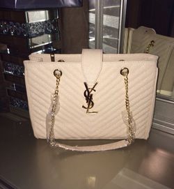 New beige gold chain purse