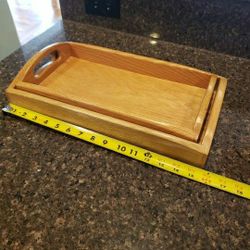 Update- Hand Crafted Wooden Nesting Trays (Set Of 2)