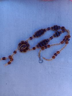 Cognac tone amber necklace