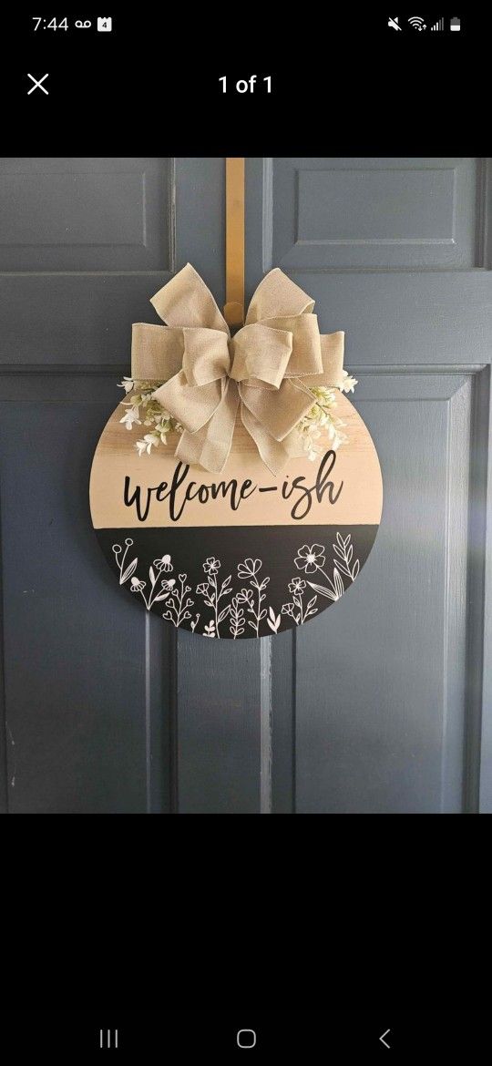 Hand Made Wreath- "Welcome-ish"