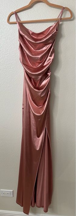 Dusty Rose Satin Maxi Formal Dress