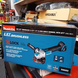 MAKITA 18V LXT BRUSHLESS 4 - 1/2" /5" X - LOCK ANGLE GRINDER, WITH AFT (TOOL ONLY)