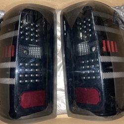 14-18 Chevy Silverado black smoked led taillights open box calaveras micas luces traseras 