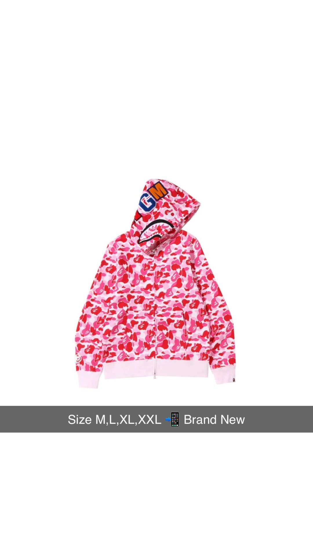 Bape Hoodie Pink new