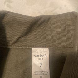 Olive Green Jean Jacket Size 7 Little Girls 