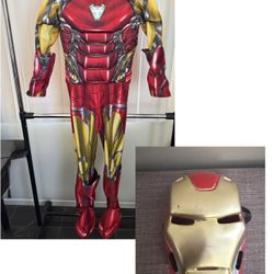 Kids Avengers Iron Man Padded Costume Size Large Ages 10-12