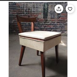 Mid century vanity chair mid century sewing chair danish modern sewing stool