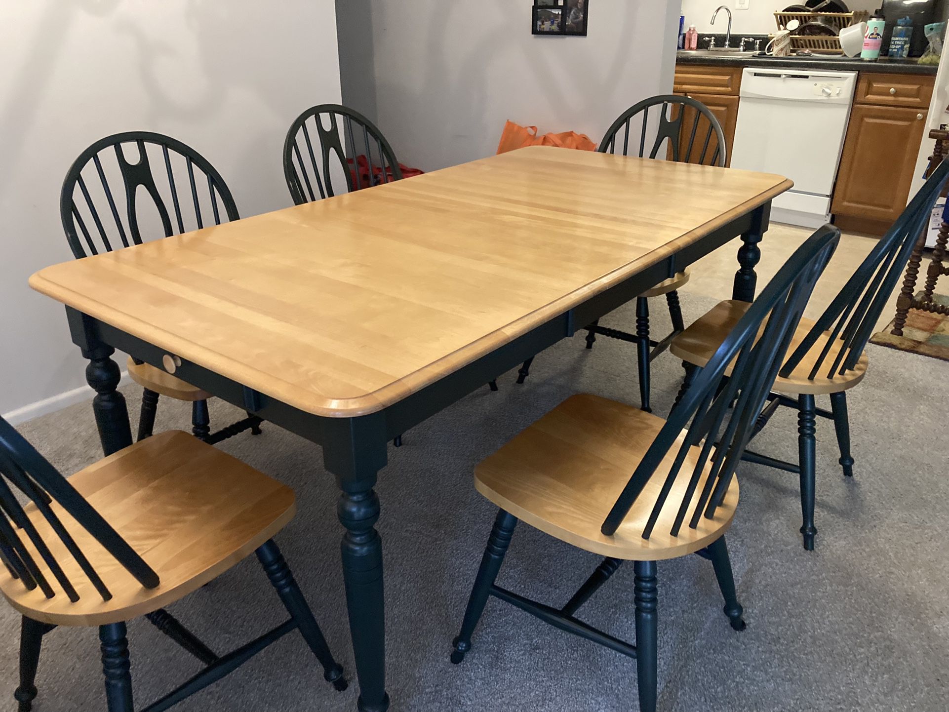 Wooden Kitchen Table And 6 Matching Chairs