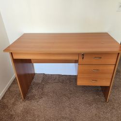 Wooden Classic Office Desk With 4 Drawer. 