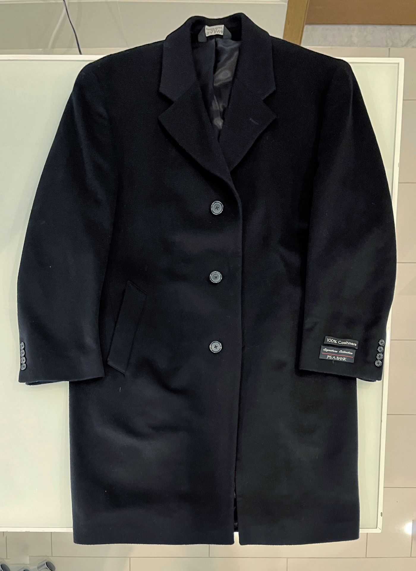 JOS. A. BANKS Signature Collection Cashmere Top Coat Black 38R