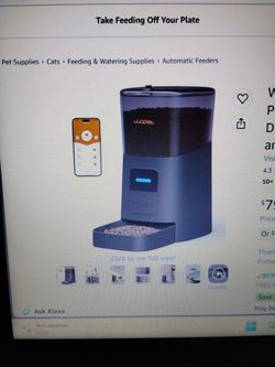 Wopet 6liter automatic cat feeder Wi-Fi enabled smart pet feeder for cats and dogs