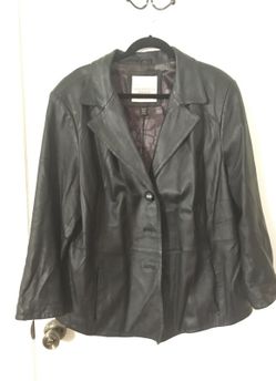 Women’s black leather jacket