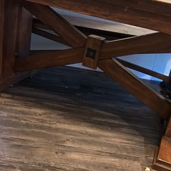 Solid Wood Table And Bench