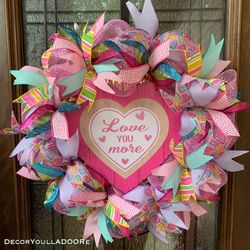 Beautiful candy Heart Valentines Day Wreath