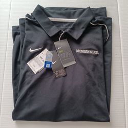 XXLT Michigan State Spartans Men's Nike Black Team Issue UV Performance Polo Shirt