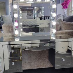 Vanity Desk Beveled Mirror LED  lights Bulb Mirror ✅️✅️