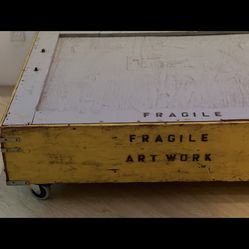 Cool art coffee table with wheels and storage