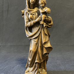 Mary & Jesus Wooden Statue