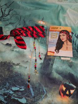 Spirit Halloween Pirate Head Scarf with Beaded Chain