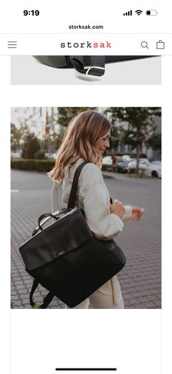 StorkSak ST JAMES LEATHER BLACK