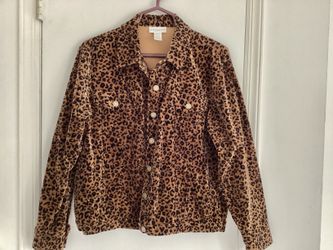 Vtg. Jones NY Sport Leopard Print Jacket Black / Brown Women’s Medium Preowned