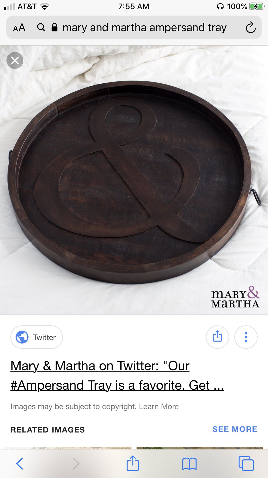 Mary and Martha Ampersand tray