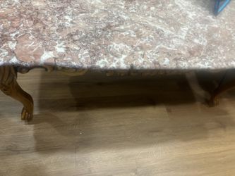 Solid wood and marble coffee table