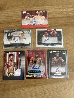 UFC Topps Set of Cards- 5 Autographs and 1 relic