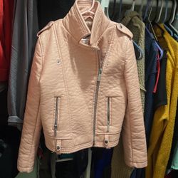 Foax Leather Pink Girls Size 9/10 Jacket
