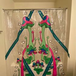 Trippy Mushroom Psychedelic Shower Curtain Dollskill